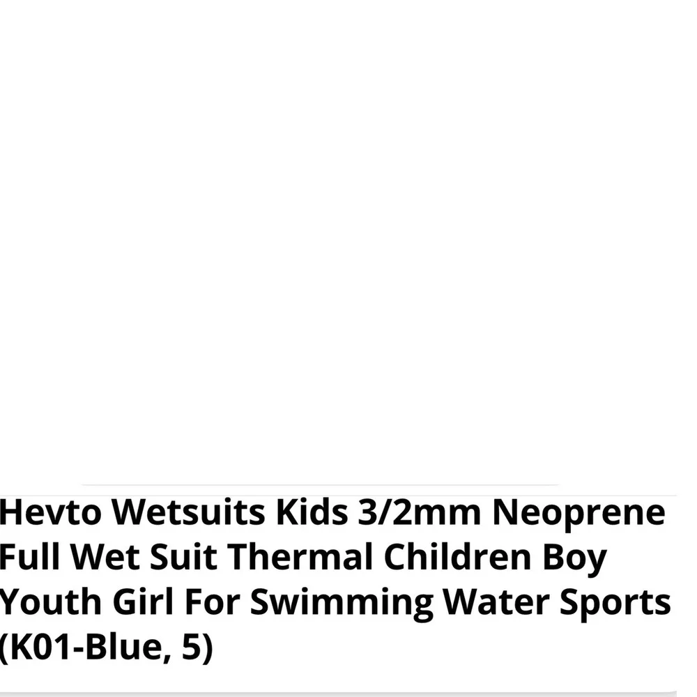 Hevto KidsWetsuit 3/2mm Neoprene Full Body ScubaDiving Surfing Blue Black Size 5